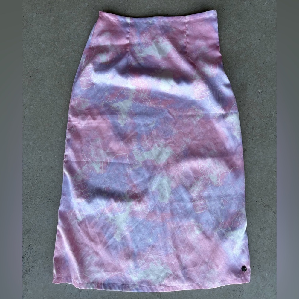 Roxy pastel satin midi skirt y2k fairycore mermaid coquette slip skirt small